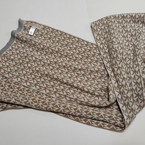Michael Kors Brown and Cream Patterned Scarf